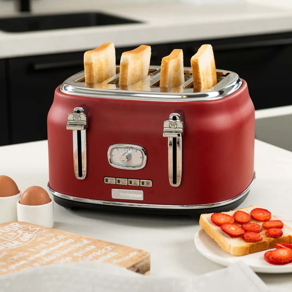 Westinghouse Retro Series 4 Slice Toaster - Red WKTT809RD Westinghouse Retro Series 4 Slice Toaster - Red WKTT809RD